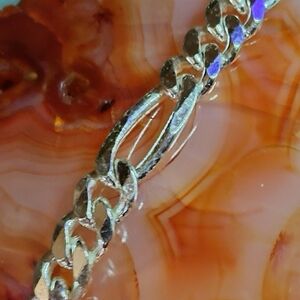 MEN'S -ITALIAN STERLING SILVER 🌀FIGARO🌀 CHAIN. 20" LONG. (C-7520175)